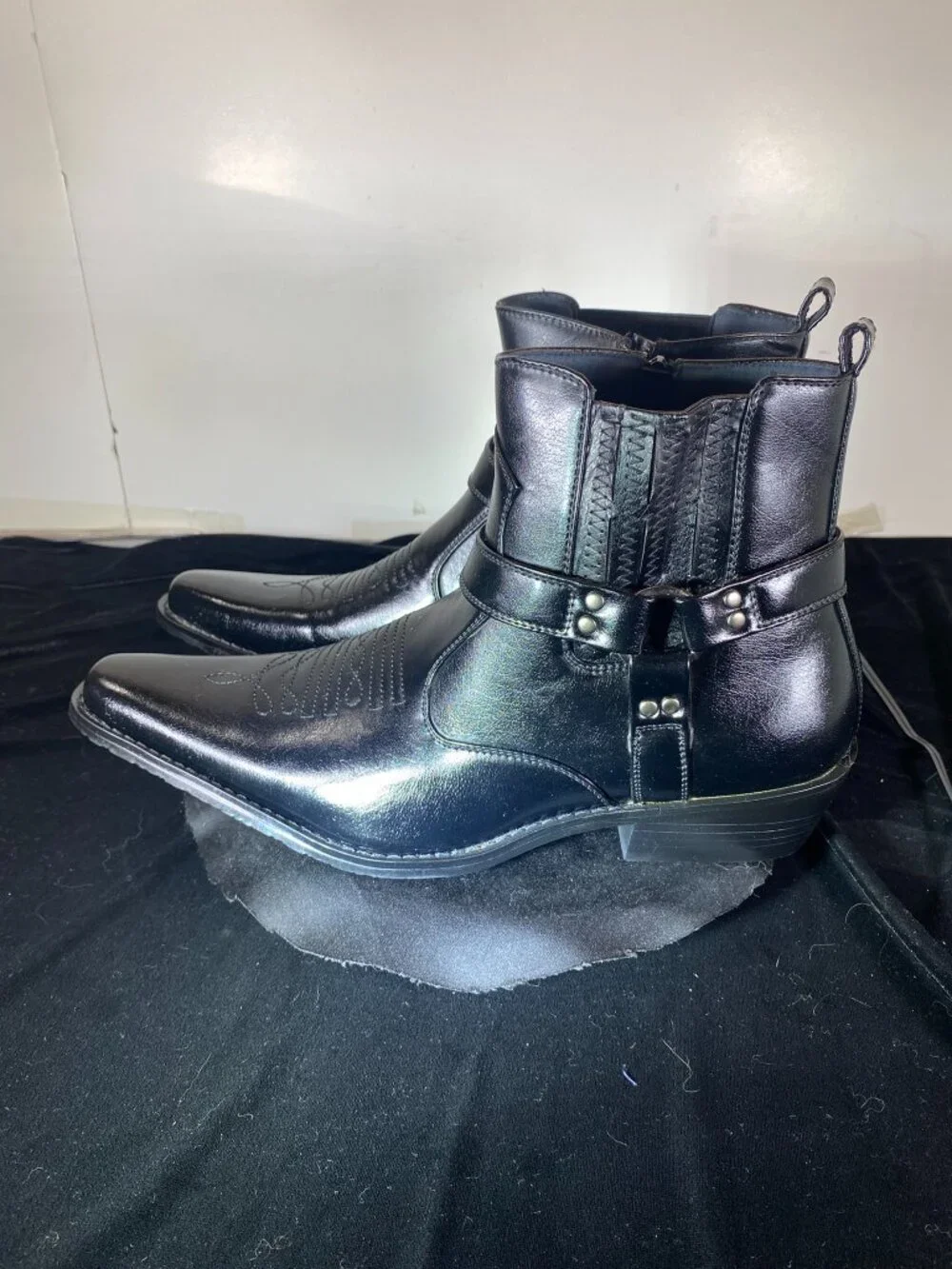 Men's 13 Alberto Fellini Western Harness Boots, Ankle Boots, Slightly Used